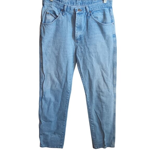 33x34 Vintage Men's Wrangler Jeans 1990's 96501SL Mexico Distress Work Stain - Picture 4 of 7